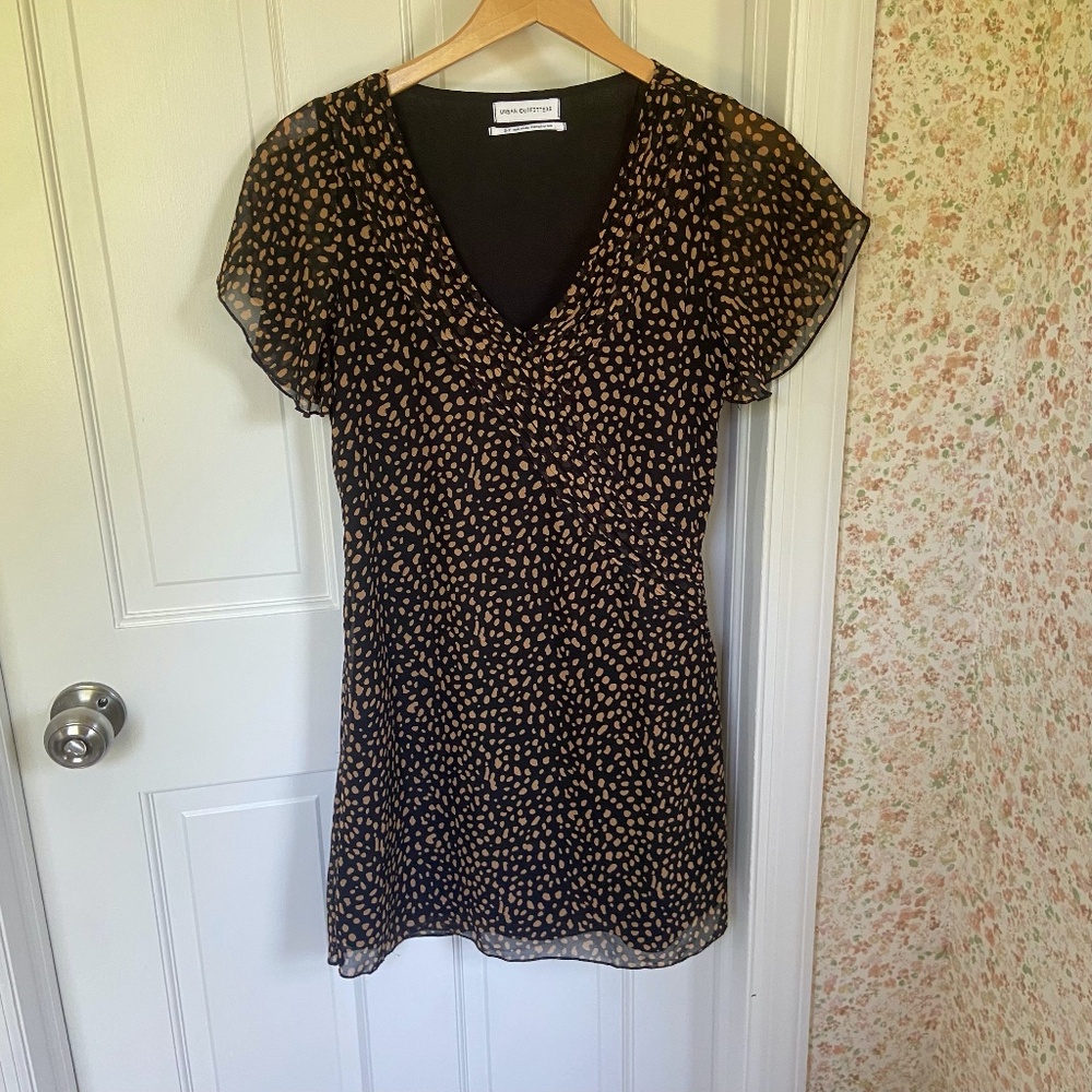 Urban Outfitters UO Cheetah Print Wrap Short Sleeve Casual Mini Dress